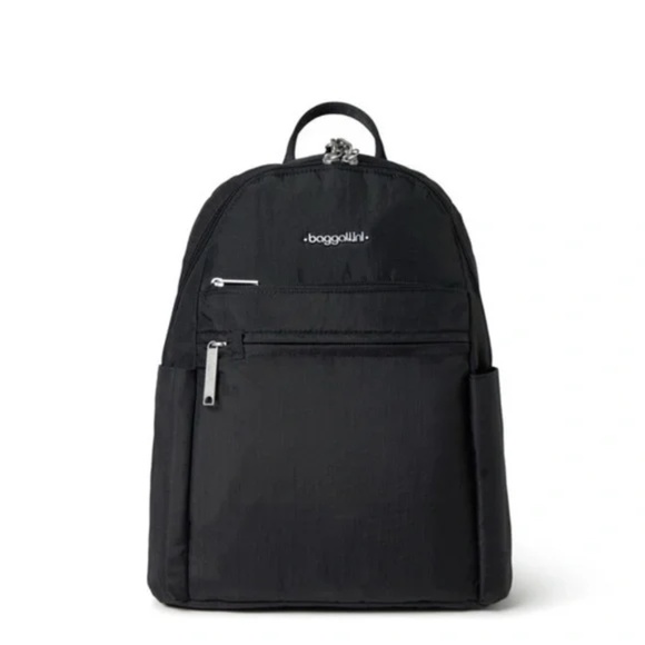 BAGGALLINI FRENCH NAVY NWOT RFID Securetex Anti-Theft Backpack - Picture 1 of 7